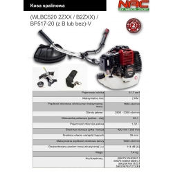 KOSA SPALINOWA NAC WLBC520 2ZXX / B2ZXX) / BP517-20-V