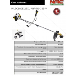 KOSA SPALINOWA NAC WLBC580E 2ZXU / BP540-32B-V